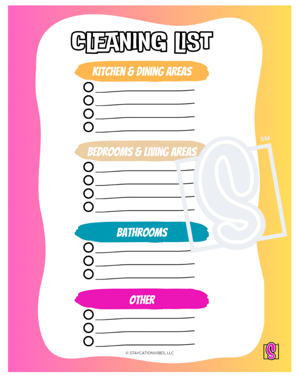CLEANING CHECKLIST